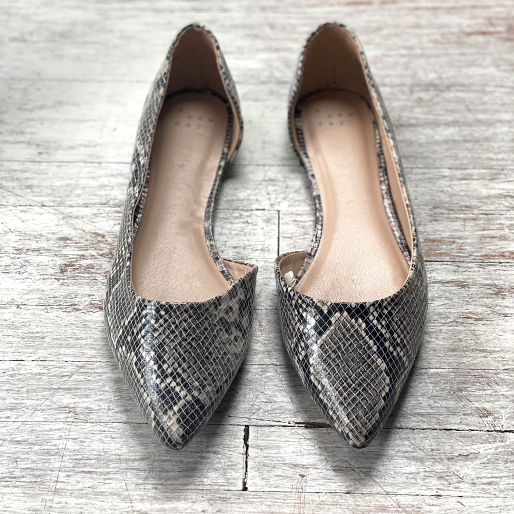 A New Day Snake Print D'Orsay Flats